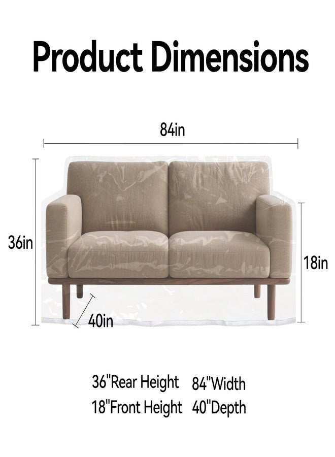 Klmnop Clear Plastic Loveseat Cover 84" W x 40" D x 36" RH x 18" FH, Water Resistant Sofa Protector Cove for Pets Scratch(Clear) - Image 3